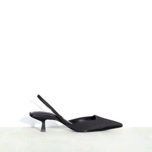 NEW Zara Black Slingback kitten heels